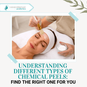 understanding the different types of chemical peels, with a woman getting a chemical peel in a med spa